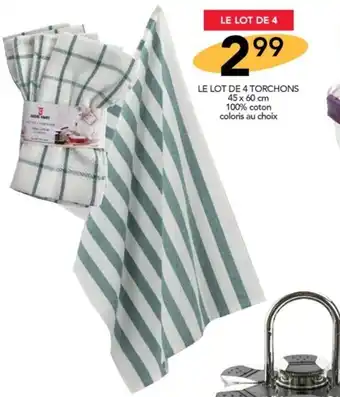 Stokomani LE LOT DE 4 TORCHONS offre