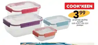 Stokomani LE SET DE 4 BOÎTES À CLIPS 0,35/0,75/1,32/2,21 plastique offre