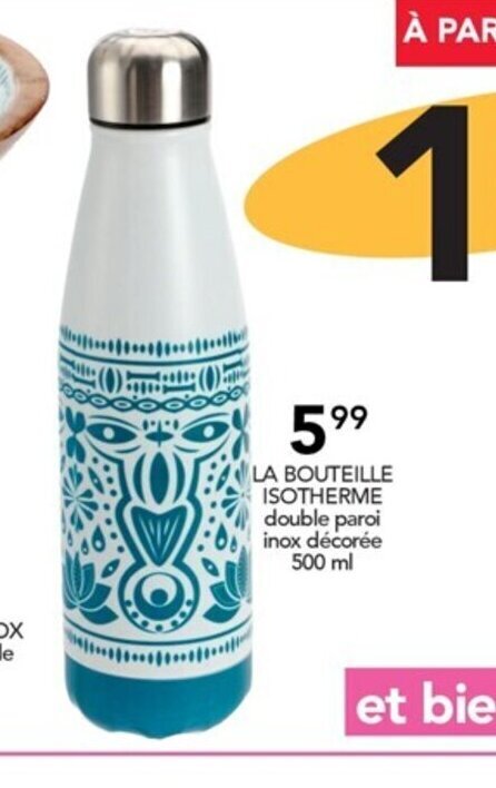 Stokomani LA BOUTEILLE ISOTHERME double paroi inox décorée offre