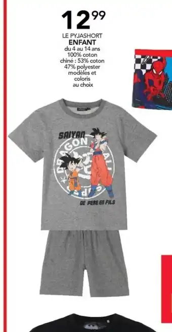 Stokomani LE PYJASHORT ENFANT du 4 au 14 ans 100% coton chiné: 53% coton offre
