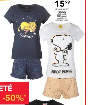 Stokomani LE PYJASHORT FEMME du S au XL 100% coton modèles et coloris au choix offre