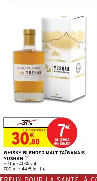 WHISKY BLENDED MALT TAÏWANAIS YUSHAN