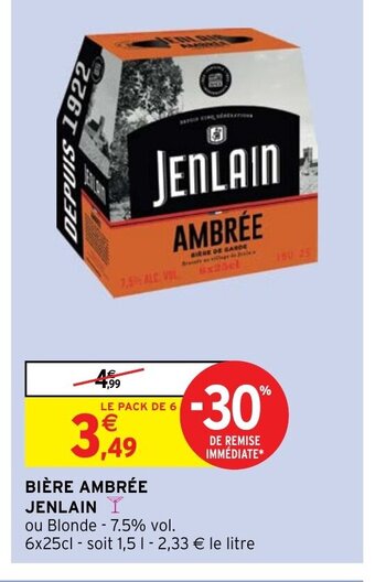 Intermarché BIÈRE AMBRÉE JENLAIN offre