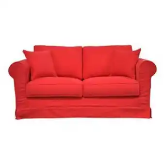 Canapé convertible 2 places en tissu rouge - crowson