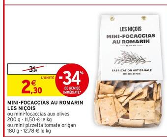Les niçois mini-focaccias au romarin