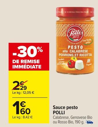 Carrefour Market Polli sauce pesto offre