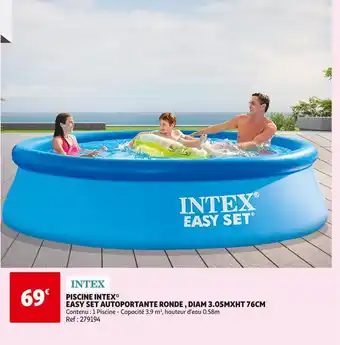 Auchan Intex piscine intex easy set autoportante ronde , diam 3.05mxht 76cm offre