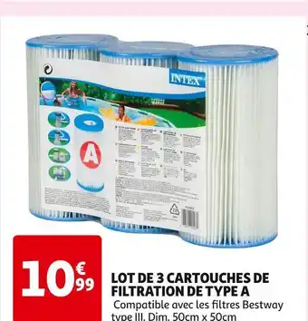 Auchan Intex lot de 3 cartouches de filtration de type a offre