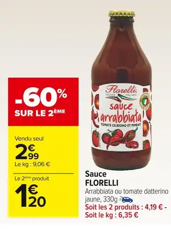 Carrefour Market Florelli sauce offre