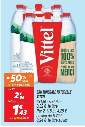 Netto Eau minerale naturelle vittel offre
