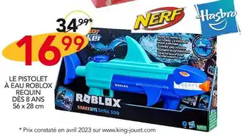 Stokomani Hasbro / nerf le pistolet à eau roblox requin dès 8 ans offre