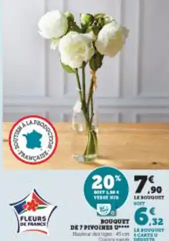 Super U BOUQUET DE 7 PIVOINES U**** offre