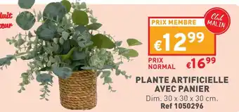 Trafic PLANTE ARTIFICIELLE AVEC PANIER Dim. 30 x 30 x 30 cm. Ref 1050296 offre