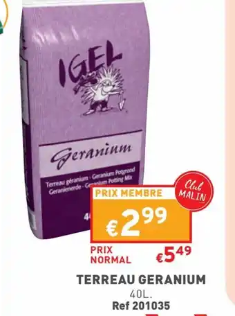 Trafic TERREAU GERANIUM offre