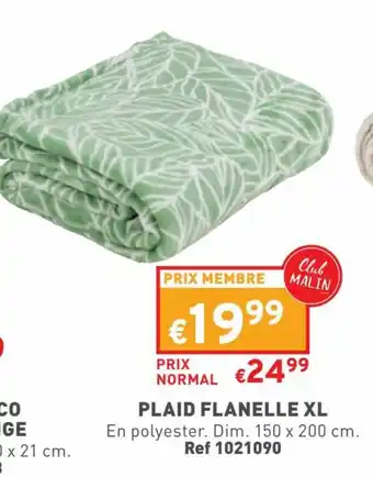Trafic PLAID FLANELLE XL En polyester. Dim. 150 x 200 cm. Ref 1021090 offre