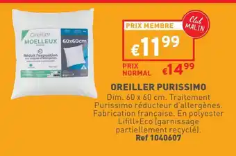 Trafic OREILLER PURISSIMO offre