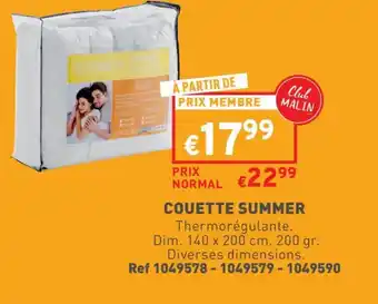 Trafic COUETTE SUMMER offre