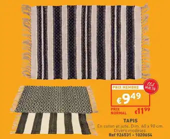 Trafic TAPIS offre