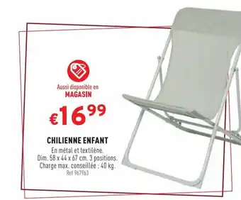 Trafic CHILIENNE ENFANT offre