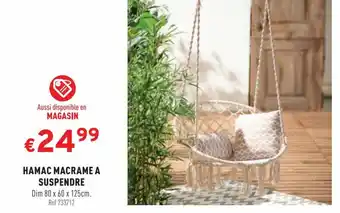 Trafic HAMAC MACRAME A SUSPENDRE offre