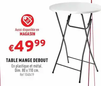 Trafic TABLE MANGE DEBOUT offre