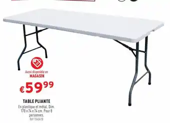 Trafic TABLE PLIANTE offre