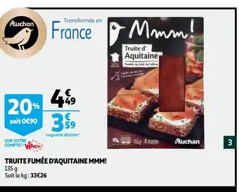 Auchan Truite fumée D'Aquitane offre