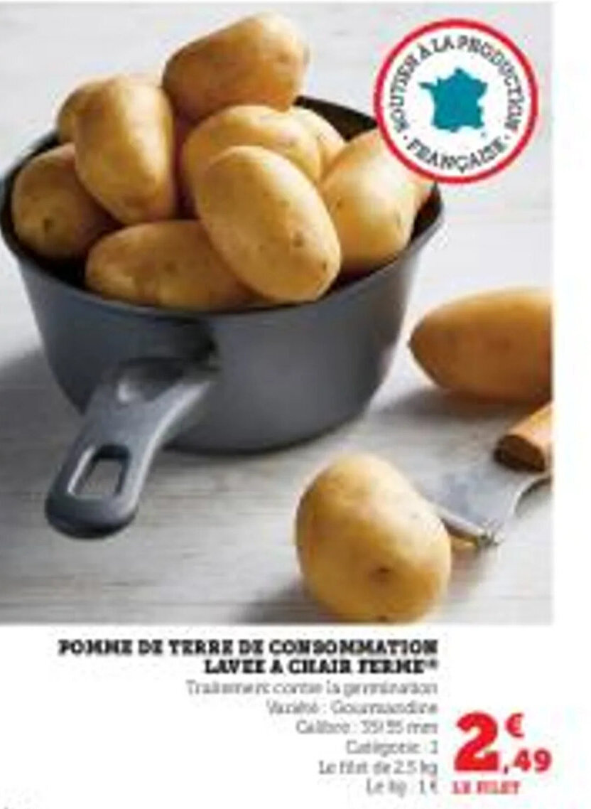 Super U POMME DE TERE DE CONSOMMATION LAVEE A CHAIR FEMME offre