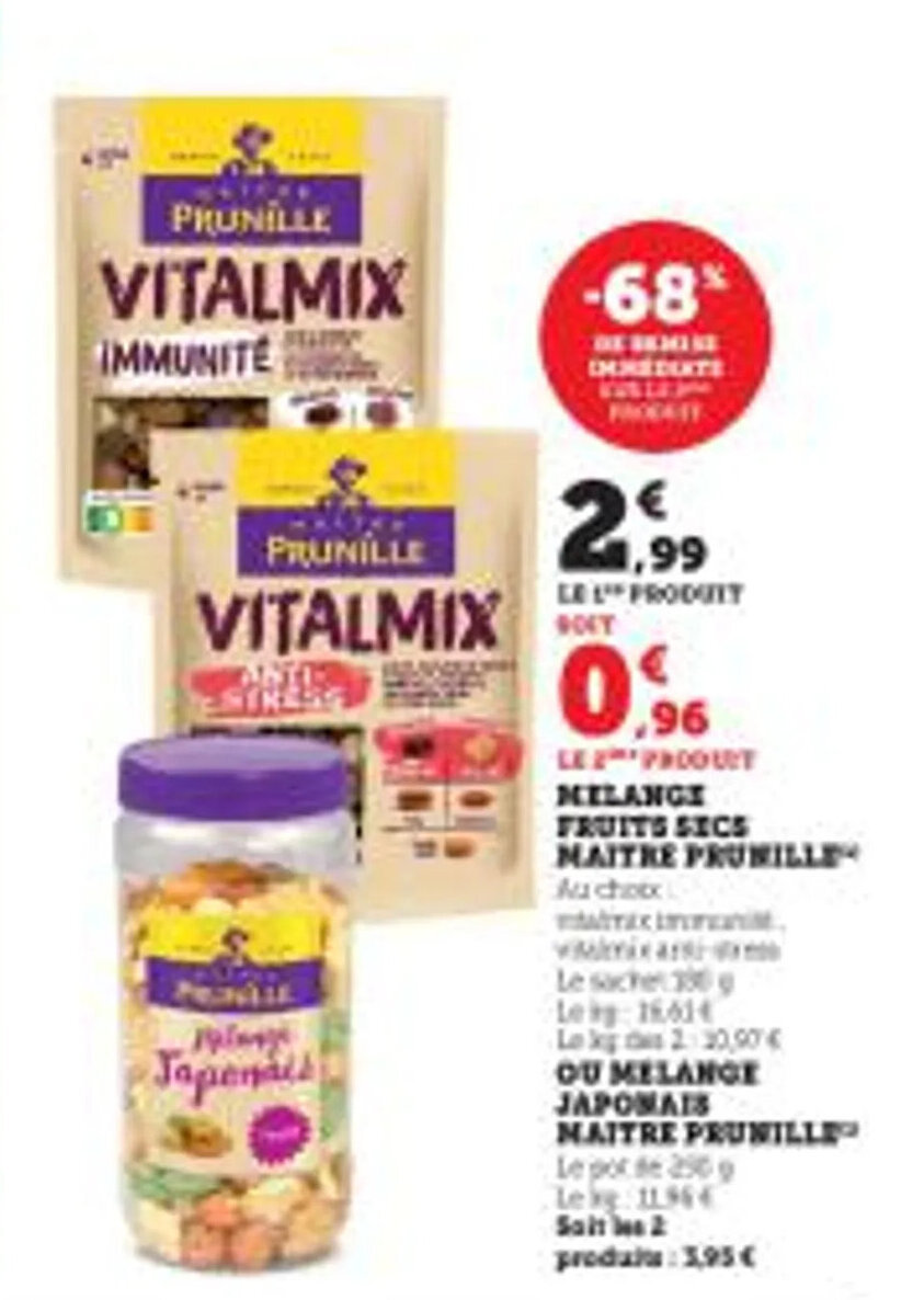 Super U MELANGE FRUITS SECS MAITRE PRUNILLE offre