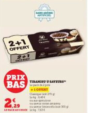 Super U TIRAMISU U SAVEURS offre