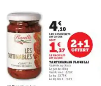 Super U TARTINABLES FLORELLI offre