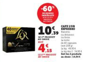 Super U CAFE L'OR ESPRESSO offre