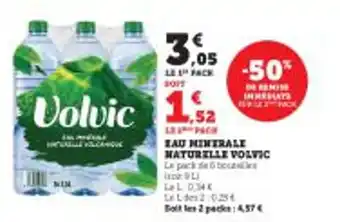 Super U EAU MINERALE NATURELLE VOLVIC Le pack de Go offre
