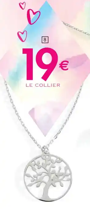 Cora x Carrefour Collier argent rhodie offre