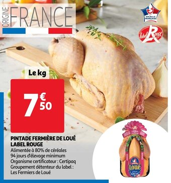 Auchan Pintade fermière de Loué Label Rouge offre