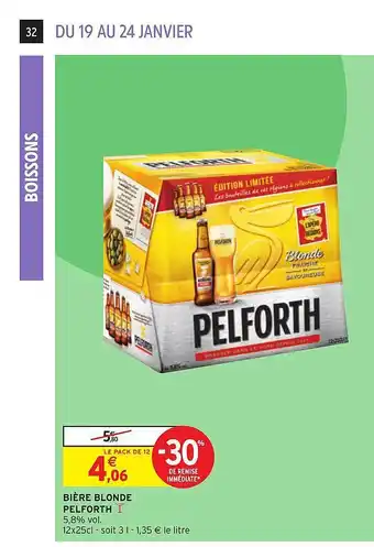 Intermarché Bière blonde pelforth offre