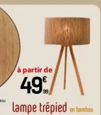 Lampe trépied en bambou