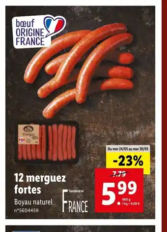 Lidl 12 merguez fortes offre
