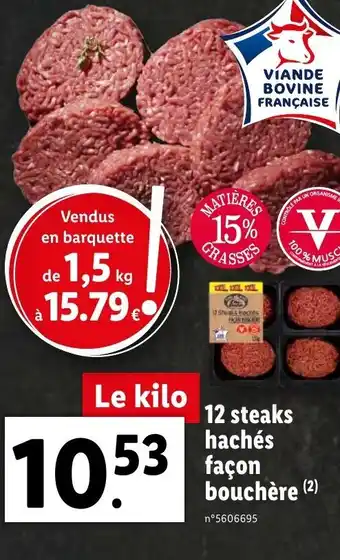 Lidl 12 steaks hachés façon bouchère (2) offre