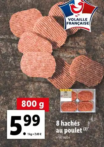 Lidl 8 hachés au poulet (2) offre
