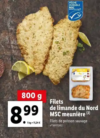 Lidl Filets de limande du Nord MSC meunière (2) offre