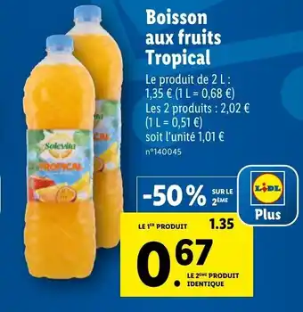 Lidl Boisson aux fruits Tropical offre