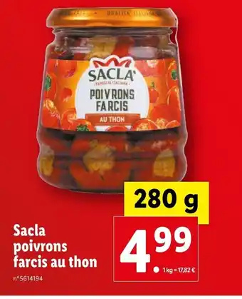 Lidl Sacla poivrons farcis au thon offre