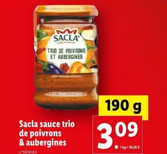Lidl Sacla sauce trio de poivrons & aubergines offre