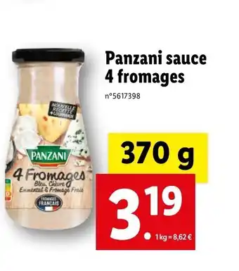 Lidl Panzani sauce 4 fromages offre