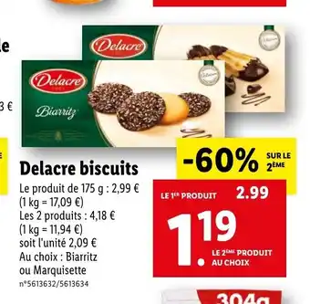 Lidl Delacre biscuits offre