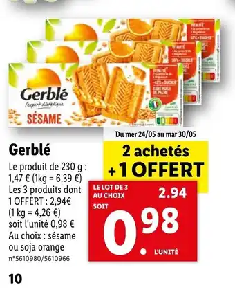 Lidl Gerblé offre