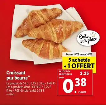 Lidl Croissant pur beurre** offre