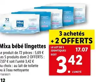 Mixa bébé lingettes