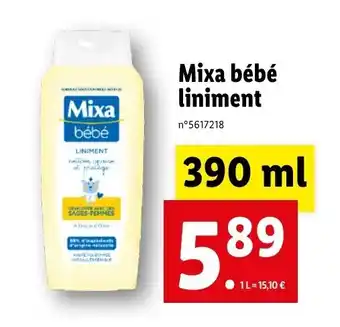Lidl Mixa bébé liniment offre